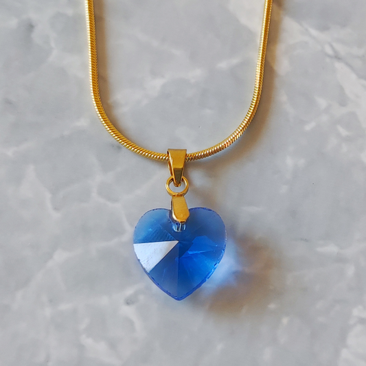 Collar Corazón Azul Profundo